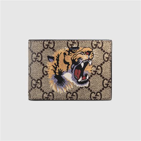 gucci tiger print wallet|Gucci wallet tiger head.